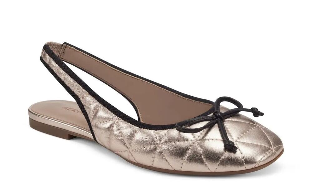 AEROSOLES 'Catarina' Women's 9M Quilted Rose Gold Sling Back Ballet Flat